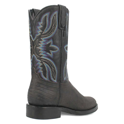 Dingo Black Lizard Print Leather Boots