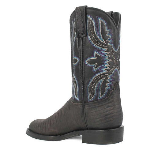 Dingo Black Lizard Print Leather Boots