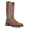 Dingo Brown Lizard Print Snip Toe Leather Boots