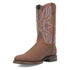 Dingo Brown Lizard Print Snip Toe Leather Boots