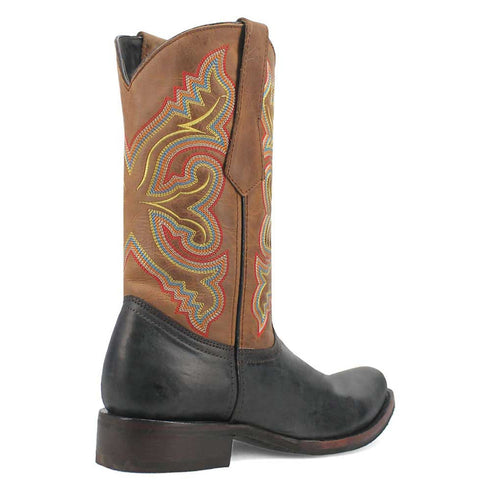 Dingo Black and Tan Snoot Toe Leather Western Boots