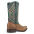 Dingo Tan and Green Snoot Toe Leather Western Boots