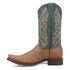 Dingo Tan and Green Snoot Toe Leather Western Boots