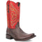 Dingo Brown and Red Snoot Toe Leather Western Boots
