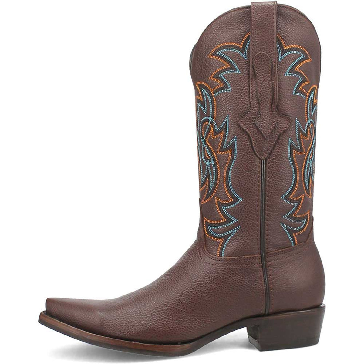 Dingo Brown and Red Snoot Toe Leather Western Boots