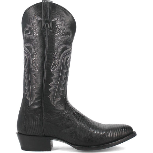 Dan Post Men’s Winston Black Genuine Lizard Skin Round Toe Cowboy Western Boot