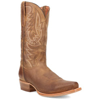 Dan Post Roman Men's Tan Leather Sleek Square Toe Western Cowboy Boots
