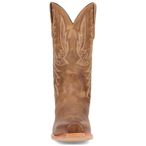 Dan Post Roman Men's Tan Leather Sleek Square Toe Western Cowboy Boots