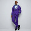 Mardi Gras Tuxedo Suit Purple Peak Lapel Tuxedo with Stones – 4 Piece Set
