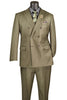 Mens Double Breasted Sharkskin Suit in Dusty Olive Green