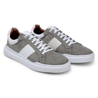 Belvedere Olivier Gray/White Ostrich Leather Luxury Shoe