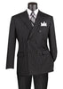 Black Regular Fit 2 Piece Pinstripe Double Breasted Suit