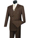 Mens Double Breasted Gangster Pinstripe Suit in Brown