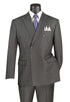 Charcoal Regular Fit 2 Piece Pinstripe Double Breasted Suit