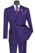 Purple Regular Fit 2 Piece Pinstripe Double Breasted Suit