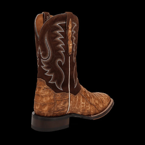 Dan Post Men’s Leon Brass/Brown Caiman Leather Western Boots