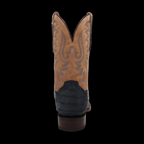 Dan Post Men's Leon Denim & Tan Caiman Square Toe Western Boots