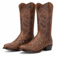 Dan Post Men’s Bay Apache Manning 13 Round Toe Genuine Python Leather Cowboy Boot