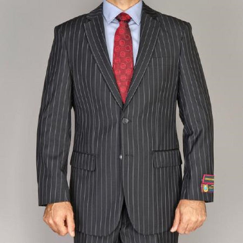 Black Pinstripe Bold Chalk Stripe Pinstripe Suit