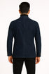 Mens Dark Blue Denim Casual Blazer with Notch Lapel and Single Button Closure