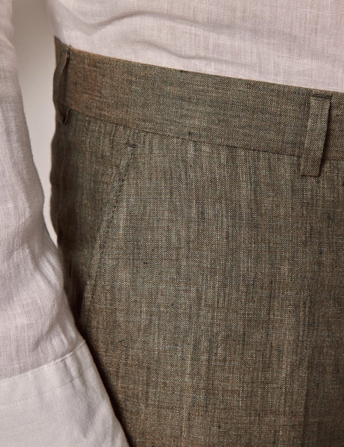 Mens Linen Suit For Beach Wedding - Summer Suit in Dark Green