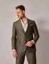 Mens Linen Suit For Beach Wedding - Summer Suit in Dark Green