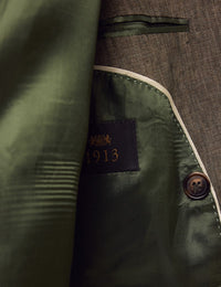 Mens Linen Suit For Beach Wedding - Summer Suit in Dark Green Tailored Fit
