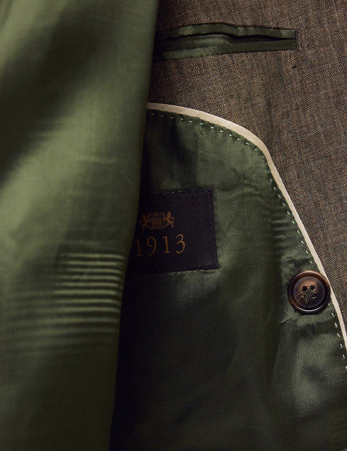 Mens Linen Suit For Beach Wedding - Summer Suit in Dark Green Tailored Fit