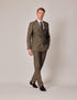 Mens Linen Suit For Beach Wedding - Summer Suit in Dark Green Tailored Fit