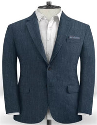 Two Buttons Wedding Tuxedos for Groomsmen Prom Linen Suits Men 2 Piece Notched