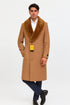 Mens Full Length And Cashmere Overcoat - Winter Topcoats - Light Brown Coat - Dark Camel - Vecuna Color
