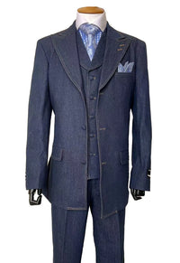 Denim Men's 3-Piece Suit