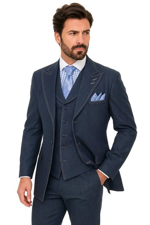 Denim Men's 3-Piece Suit