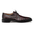 Giovane Fuscus Cap Toe Derby Burgundy Crocodile Shoes By Mezlan Made In Spain Brand