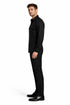 Mens Luxury Black Wool Two-Piece Leisure Walking Suit