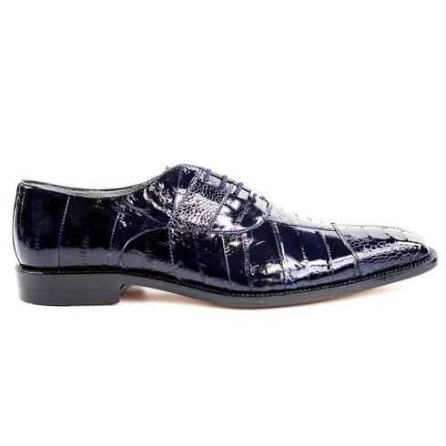 Belvedere Men's Mare Navy Genuine Ostrich & Eel Oxfords