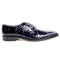 Belvedere Men's Mare Navy Genuine Ostrich & Eel Oxfords