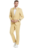 Mens Easter Suit - Jacket and Pants in Summer Color Dijon Yellow Modern Fit Light Weight