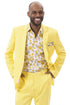 Mens Easter Suit - Jacket and Pants in Summer Color Yellow Linen Modern Fit Light Weight