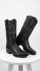 Men’s Black Caiman Crocodile and Deer Leather European Toe Boots, LAB-76F0105 Western Dress Boots