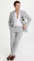 Men’s Navy Seersucker 2 Piece Summer Suit, Modern Fit Lightweight Wedding Dress Suit