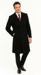 Men’s Black Full Length Double Breasted Wool Overcoat, Formal Winter Topcoat