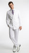 Men’s White Classic Double Breasted Poplin Suit, Formal Two Piece Wedding Dress Suit