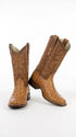 Men’s Los Altos Brown Ostrich Skin Wide Square Toe Boots, Exotic Western Cowboy Dress Boots