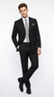 Men’s Black Classic Wool Double Breasted Suit, Formal Wedding Business Dress Suit