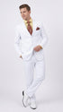 Men’s White Classic Fit 3 Button Poplin Suit, Two Piece Formal Wedding Dress Suit