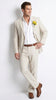 Men’s Natural Sand Linen Suit, Light Tan Summer Beach Wedding Suit