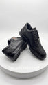 Los Altos Men’s Black Ostrich Leg Lace-Up Sneakers – Exotic Leather Casual Shoes