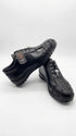 Los Altos Men’s Black Ostrich Leg Lace-Up Sneakers – Exotic Leather Casual Shoes