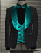 Mens Black Dinner Jacket - Two Toned Color Blazer - Black and Teal Blue Sport Coat